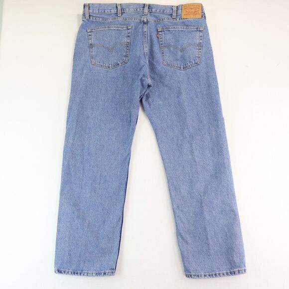 Levi Jeans Mens 40x30 Blue 505 Straight Leg Regular Fit Medium Wash - Picture 3 of 7